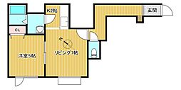 グランエステート菊水元町 1LDKの間取図画像