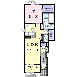 ミルキーウェイ 1階1LDKの間取り