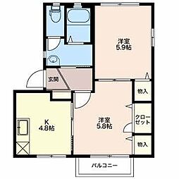 ルソレイユブリ−ル 2階