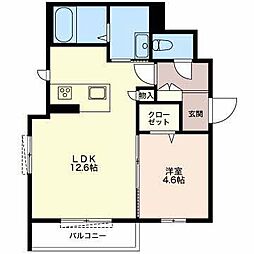SUNHILLS 1LDKの間取図画像