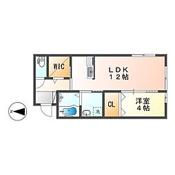 モンブラン 1LDKの間取図画像