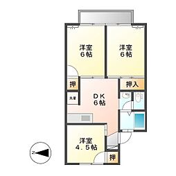 フィーゲル加賀 3DKの間取図画像