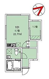 Grande House 金町 1階1LDKの間取り