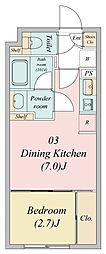 Grande武蔵関ステーションCourt 1DKの間取図画像