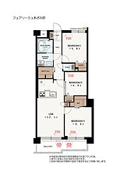 フェアリージュあざみ野 3LDKの間取図画像