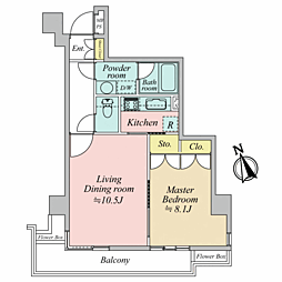 ベルテ代々木2 1LDKの間取図画像