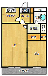 明光ビレッジ 1LDKの間取図画像