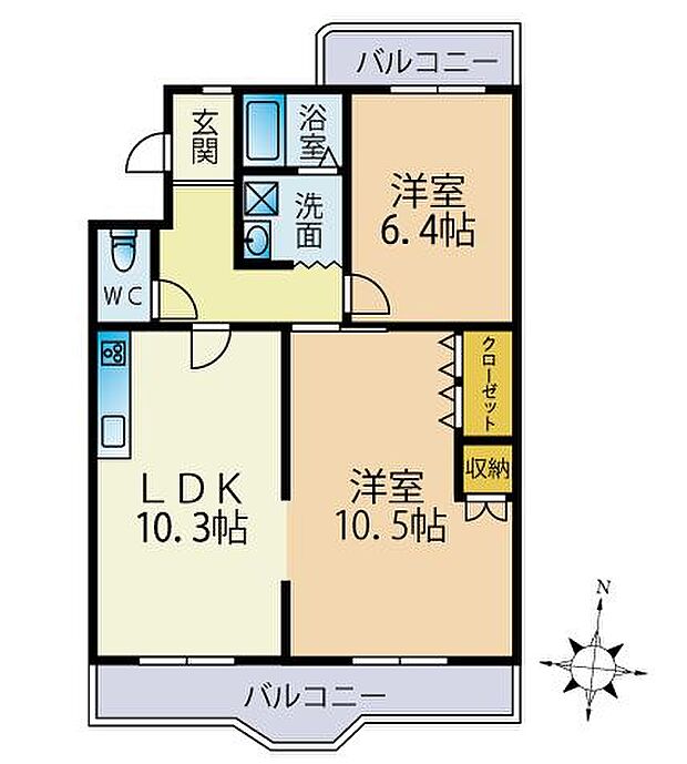 都田コート　3階(2LDK) 3階の間取り