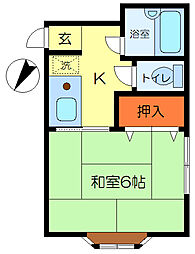 パークハイムカトウ 1Kの間取図画像