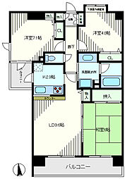 コスモ蒲田 3LDKの間取図画像