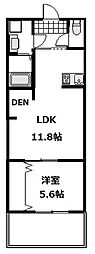 ヴェルコリーヌ 1LDKの間取図画像