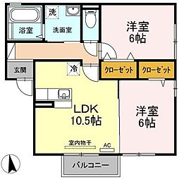 グランメールKT 2LDKの間取図画像