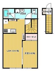 ＪＥＲＩＣＨＯ　Ａ 2階1LDKの間取り