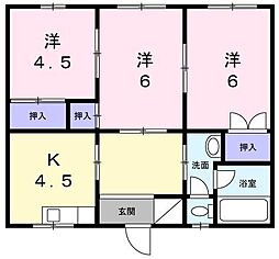 サンコーポ諏訪 2階3Kの間取り