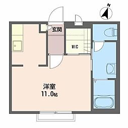 シャーメゾンカスケード 2階ワンルームの間取り