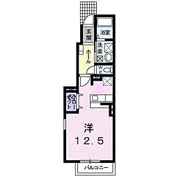 メゾン・ドゥ・フラン ワンルームの間取図画像