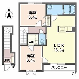 フェリーチェピァッツァ 2LDKの間取図画像