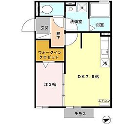 メゾン・ぐれーす 1DKの間取図画像