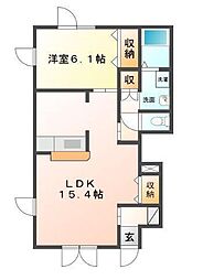 ローズガーデングリーン2 1LDKの間取図画像