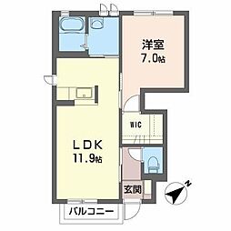 シャーメゾン一番町 1LDKの間取図画像