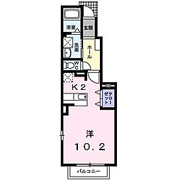 ペイザージュ 1Kの間取図画像