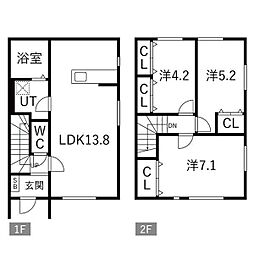 jeu de first B 3LDKの間取図画像