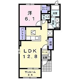 ラッフィナート1 1LDKの間取図画像