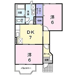 エクセシオールA 2DKの間取図画像