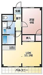 エクセルマツヤ 1LDKの間取図画像