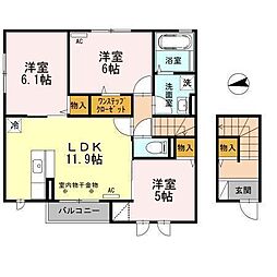 カーサ・フェリーチェ 3LDKの間取図画像