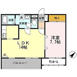 アステイオン 1LDKの間取図画像