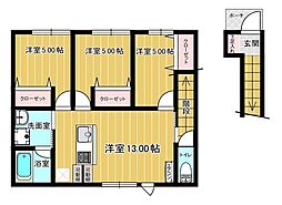 八戸市城下2丁目C(仮称) 3LDKの間取図画像