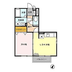 ボン・ショコラ 1LDKの間取図画像