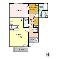 エスポワール 1LDKの間取図画像