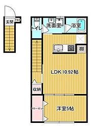 シャインアーチE 1LDKの間取図画像