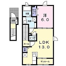 ブローテ・ヒル 1LDKの間取図画像