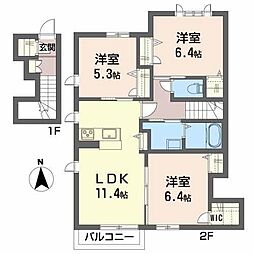 シャーメゾン川口 3LDKの間取図画像