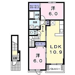 プリメーラ2 2LDKの間取図画像