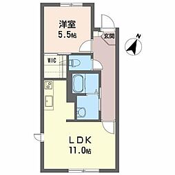 シャーメゾン前田 1LDKの間取図画像