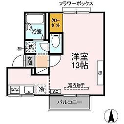 セジュール泉山 ワンルームの間取図画像