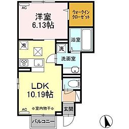 カーサガルボ 1LDKの間取図画像