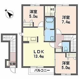シャーメゾンサニーサイド 3LDKの間取図画像