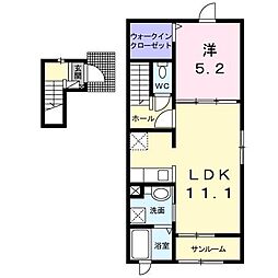 プラシード3 1LDKの間取図画像