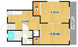 向井コーポ 2LDKの間取図画像
