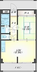藤建ビル 1LDKの間取図画像
