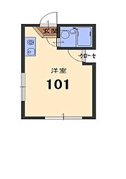 ケントハウス2 ワンルームの間取図画像