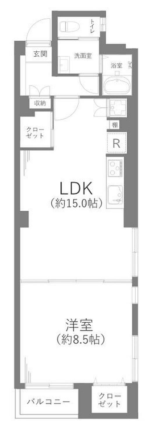恵比寿フラワーマンション(1LDK) 4階/4ｃの間取り