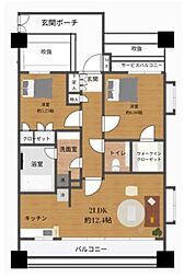 藤和シティホームズ御殿山 2LDKの間取図画像