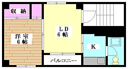 サクセスビル 1DKの間取図画像