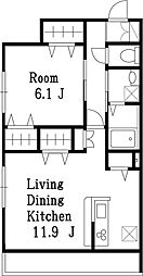 ラピス 1LDKの間取図画像